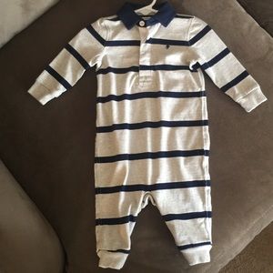 Ralph Lauren Striped Cotton Rugby Coverall Baby 6m